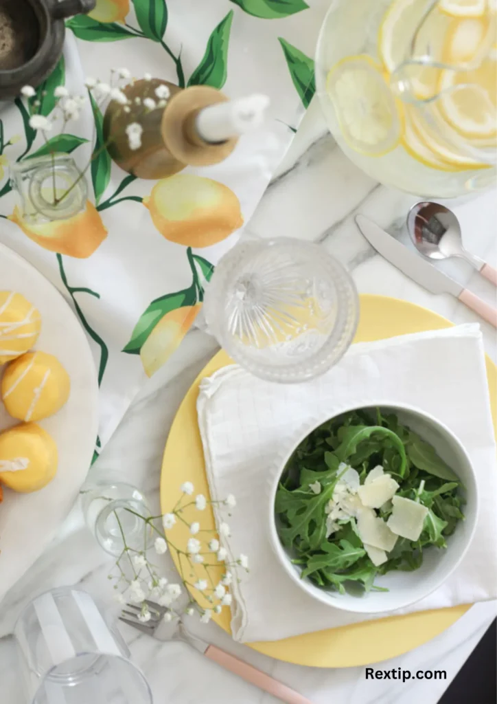 Lemon Theme Table Setting For Summer