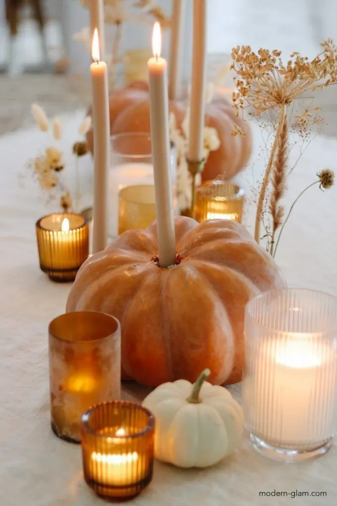 Pretty pumpkin DIY candle holders